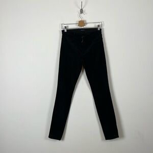 J Brand Womens 28 Velour Black Supper Skinny Stretch 2 Pocket Classic Soft Pants